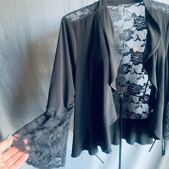 NWT Black Shrug with Lace Jacket/Top XL - Picture 6 of 10